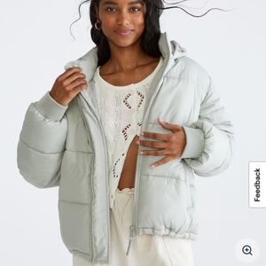 Women's Sage Green Puffer Jacket